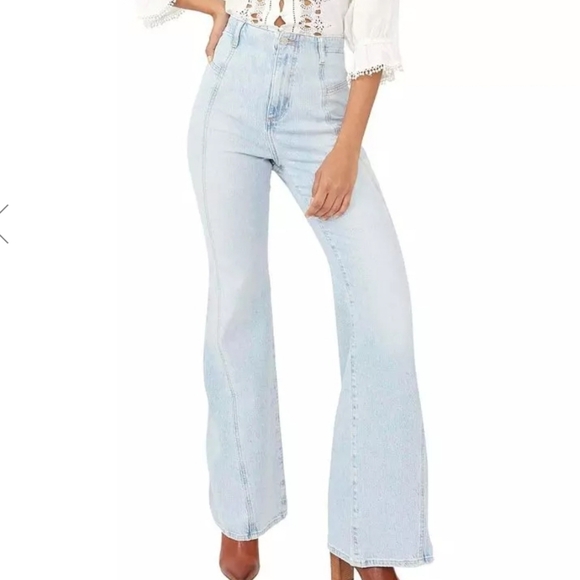 Free People Denim - Free People Florence Flare Leg Jeans Light Blue Denim NEW